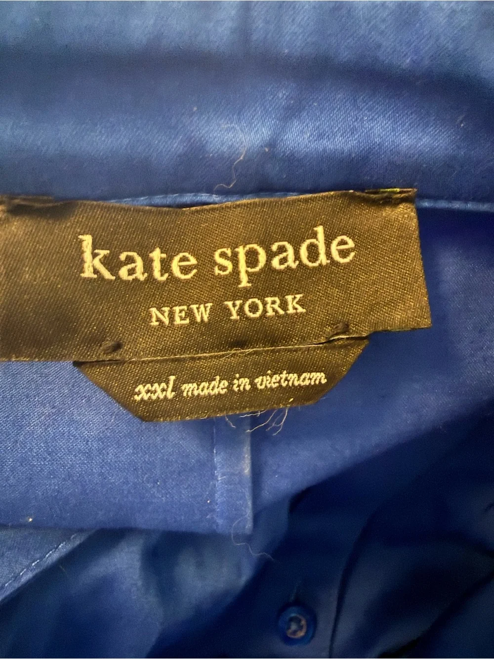 Kate Spade New York Stained Glass Blue Cotton Poplin Belted Maxi Shirt Dress XXL